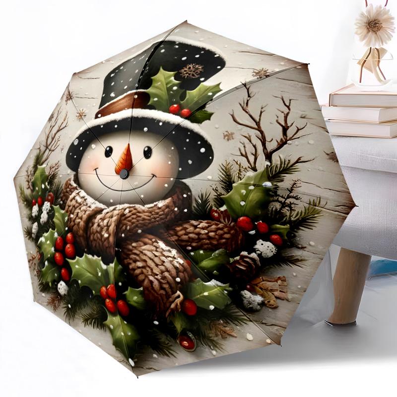 Stained Glass Reindeer Art Compact Travel Automatic Umbrella with 8-Rib Lightweight Travel Essential Fashion Lovers