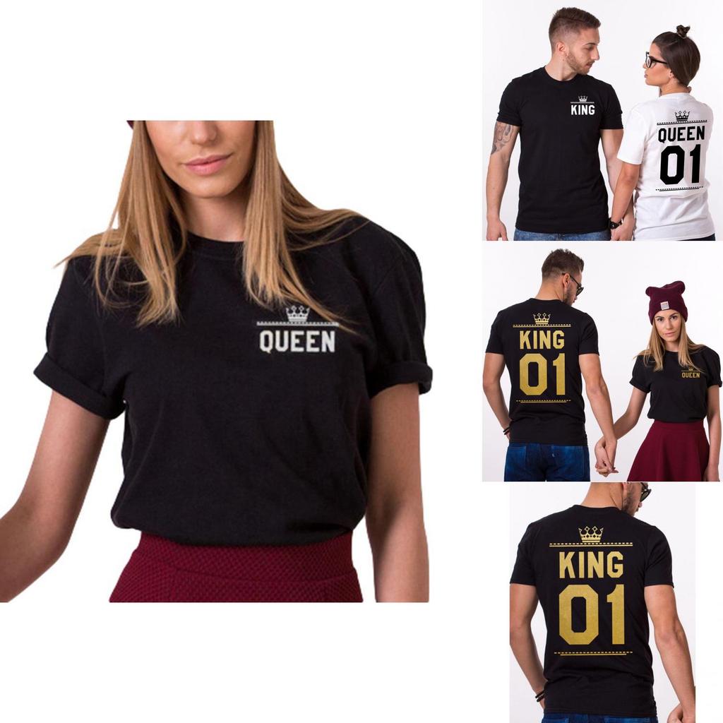 Stylisches T-Shirt mit Nummern-Kronen-Print für Damen und Herren, perfekt für legere Sommerkleidung