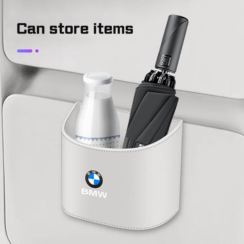 BBKH5 Leather Car trash can, door hanging storage box For BMW 1 3 5 7 Series E40 E60 E70 F40 F48 E90 G20 G30 G32 X1 X2 X3 X5 X4 X6 X7