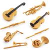 Simulation Musical Instrument Set Horn Trombone Clarinet Flute Saxophone Violin Guitar Model Static Ornament