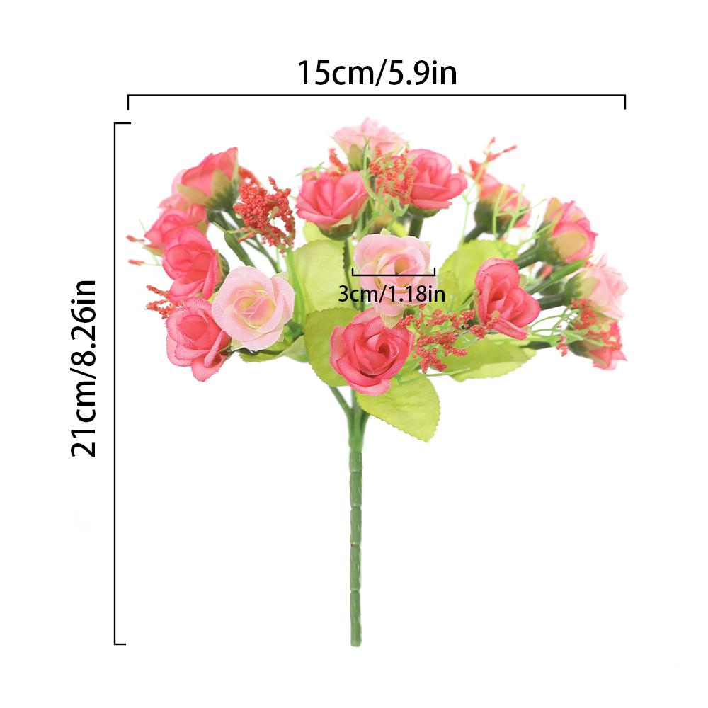 1Pcs Rose Head Artificial Silk Bouquet Home Restaurant Vase Decoration DIY Mother's Day Wedding Decor Bridal Holding Flowers