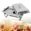 Foldable Dual Compartment Chafer Set - Stainless Steel Buffet Warmer with 2 Food Pans & Water Pan for Catering, Banquet, Wedding
