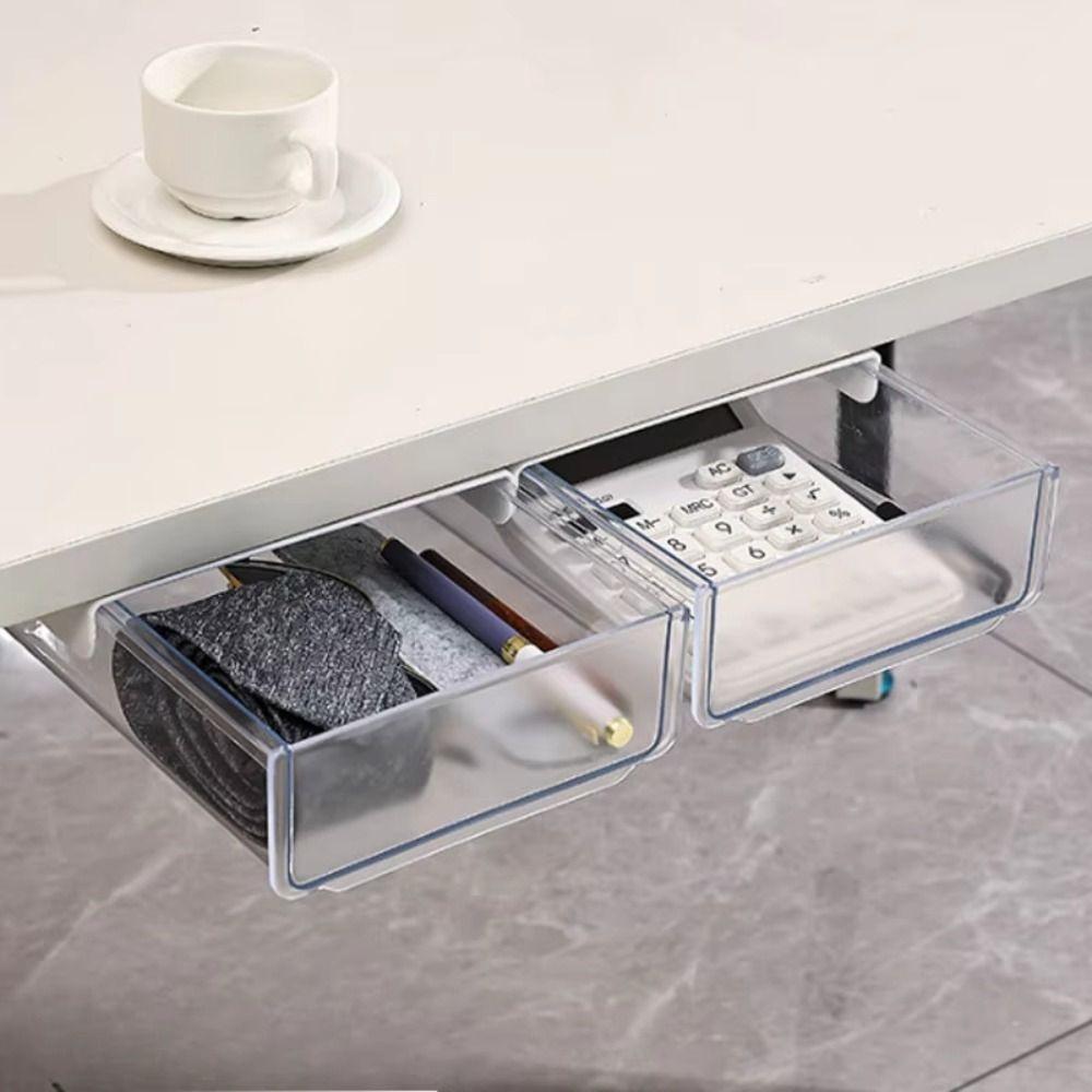 Large Storage Under Desk Drawer Slide Out Tray Desk Supplies Holder Office Desk