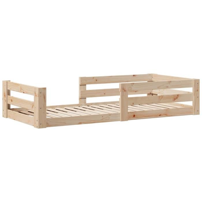 VidaXL Cadre de lit sans matelas 70x140 cm bois de pin massif, meuble de chambre à coucher, sommier, lit en bois 855687