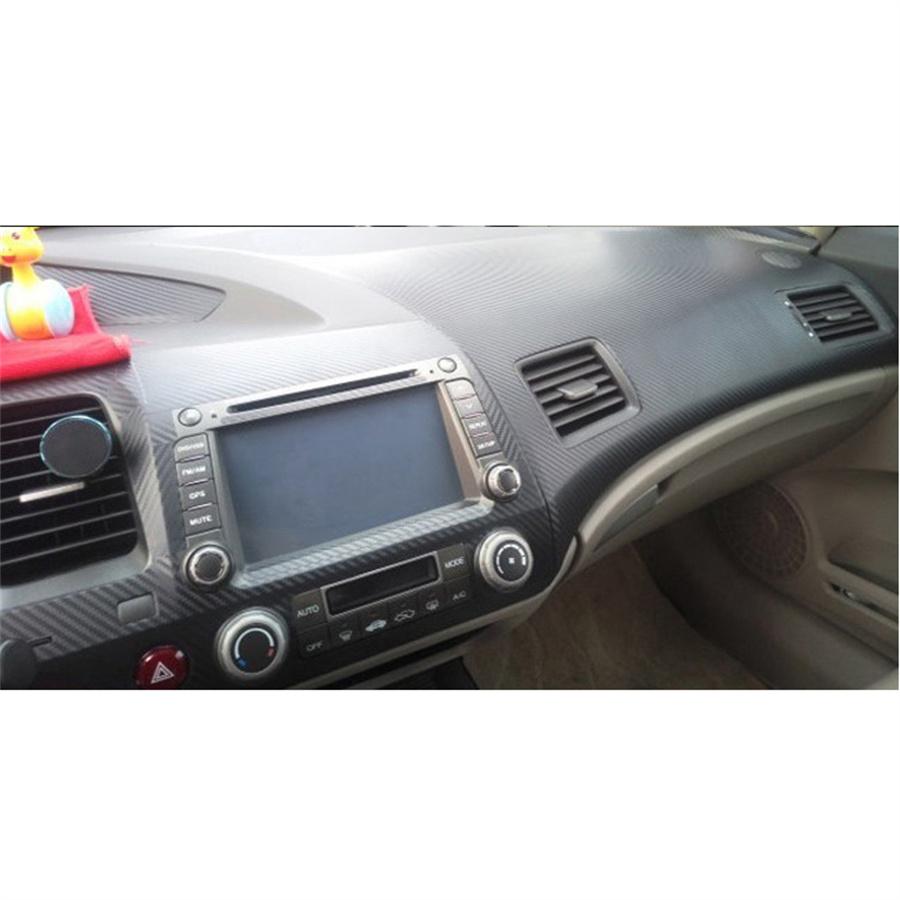 For 2006-2011 Honda Civic Interior Stickers Decals Trim Kit 3D Carbon Fiber Look