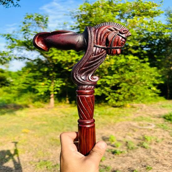 91.44 Cm Walking Cane Grandfather Stick Horse Head Walking Cane For Adult Wooden Walking Stick Christmas Gift