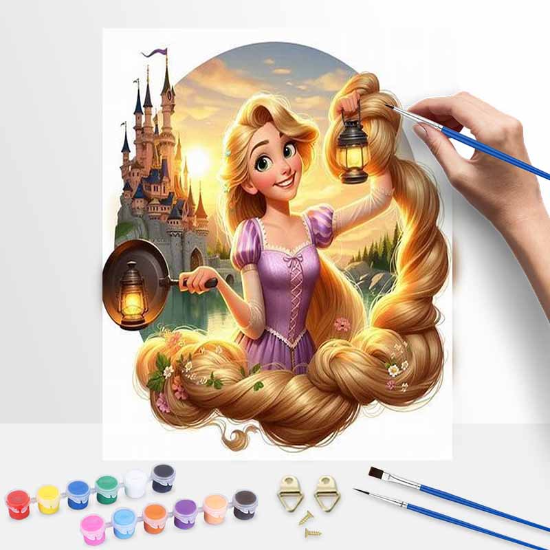 Disney Rapunzel oil painting art painting kit handmade diy gift home decoration wall decor princess character design for craft project