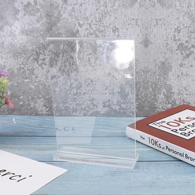 T Shape Double Side Acrylic Sign Card Holder Display Stand Menu Paper Stands