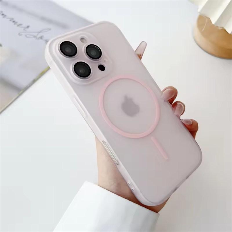 Luxury Ultra Thin Magsafe Wireless Charging Magnetic Case For iPhone 16 15 14 13 12 Pro Max Plus 16E Clear Matte Silicone Soft Cover