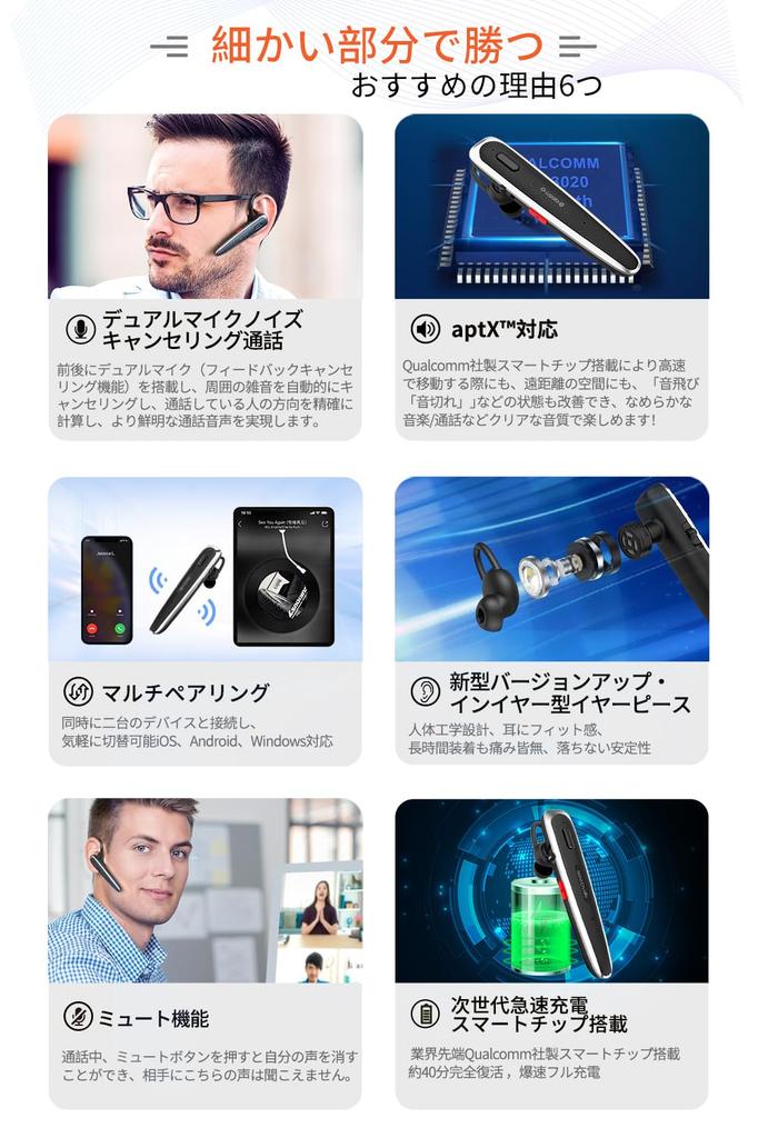 Laza-Vally Japanese Voice Wireless Earbuds with Qualcomm Smart Chip, Bluetooth [aptX™ & aptX™ HD, SBC & AAC Support, Dual Microphone Call Design,