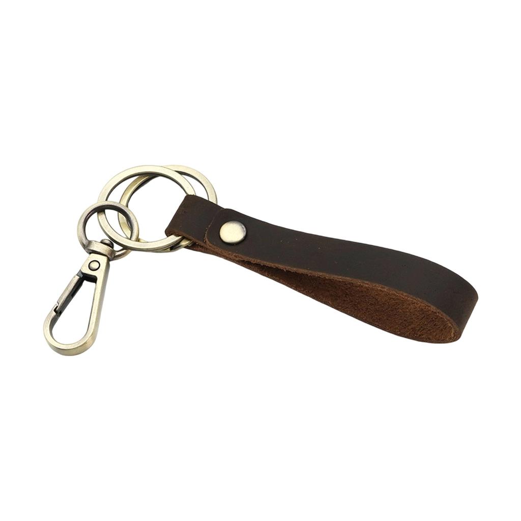 Genuine Leather Keychain for Business Professionals Portable Sturdy Keyring with Various Color for Everyday Use