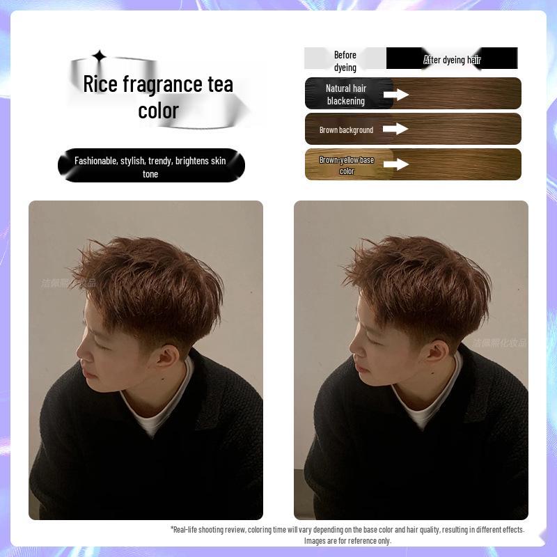 Men's Milk Tea Gray No-Bleach Hair Dye Cream