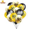15PCS 30 40 50 60th 70 80 Year Old Latex Balloon Confetti Balloon Set  Combination Adult Birthday Party Decorations