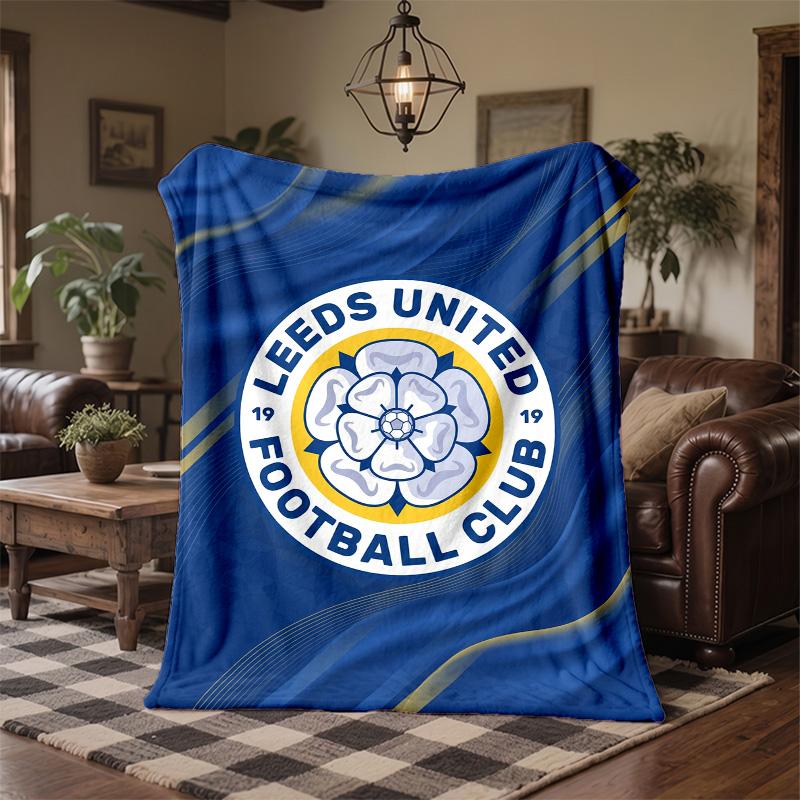Coperta in Pile a Tema Leeds United Morbida e Accogliente in Peluche per Camera da Letto Divano Viaggio