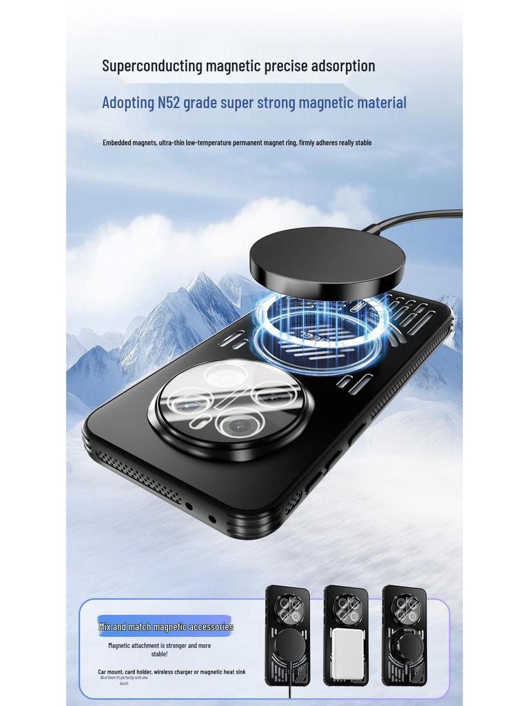 Ice Aluminum Magnetic Heat Dissipation Case for HONOR Magic 7 Pro - Drop-Proof Protective Cover