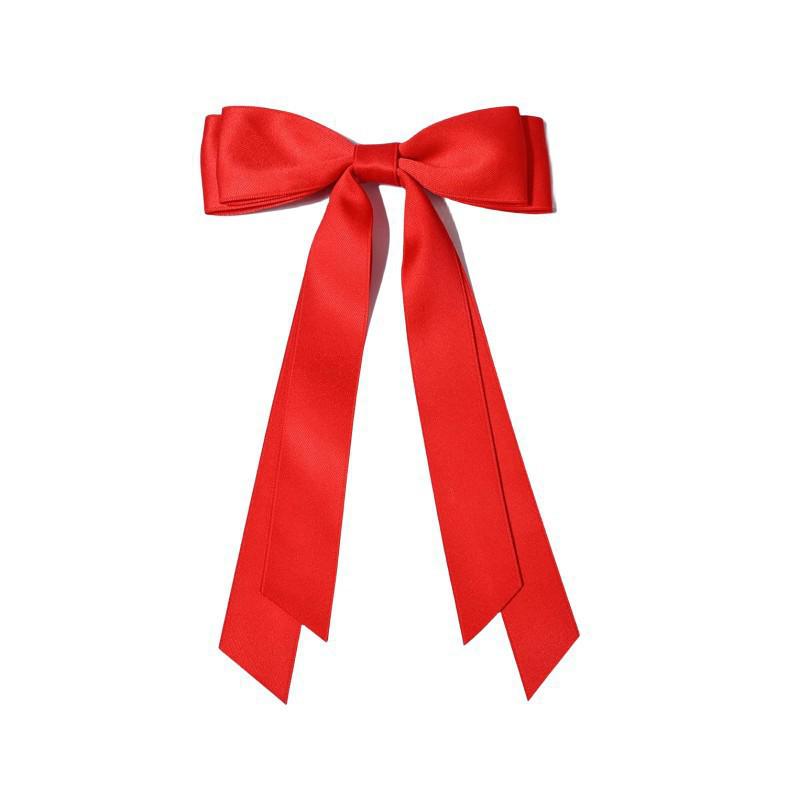 Sweet Double Layer Princess Bow Hair Clip with Long Trailing Ribbons