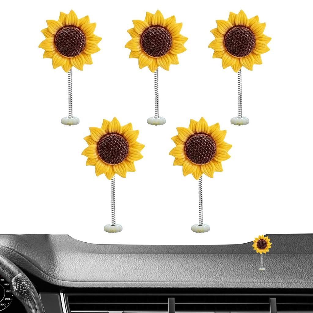 Sunflower Car Accessories Dashboard Decoration, Sunflower Car Dashboard Decor - Vista Print 5 Pieces
