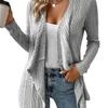 Herbst Winter Damen Strickjacke Top Einfarbig Lässig Modisch Locker Langarm Gestrickte Pulloverjacke