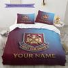 Custom Name West Ham United Pattern Bedding Quilt Set  Home Decoration  Gift (1 * duvet cover + 2 * pillowcase  without core)