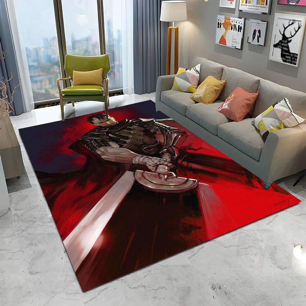 3D Calssic Berserk Anime Cartoon Carpet Rug for Home Living Room Bedroom Sofa Doormat Decor,kid play Area Rug Non-slip Floor Mat