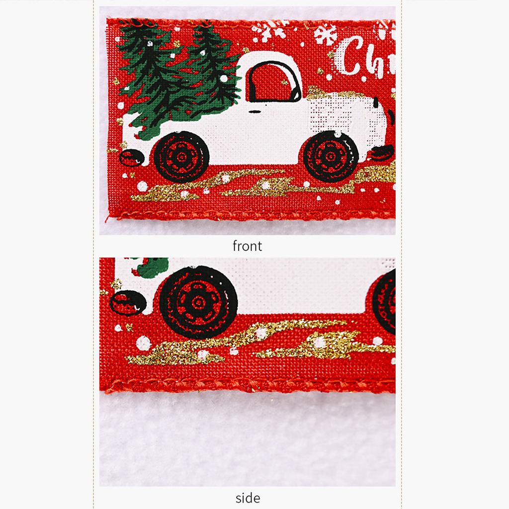 Wired Edges Ribbon Holiday Atmosphere Vintage Truck Ribbon Linen Cloth 5x500cm