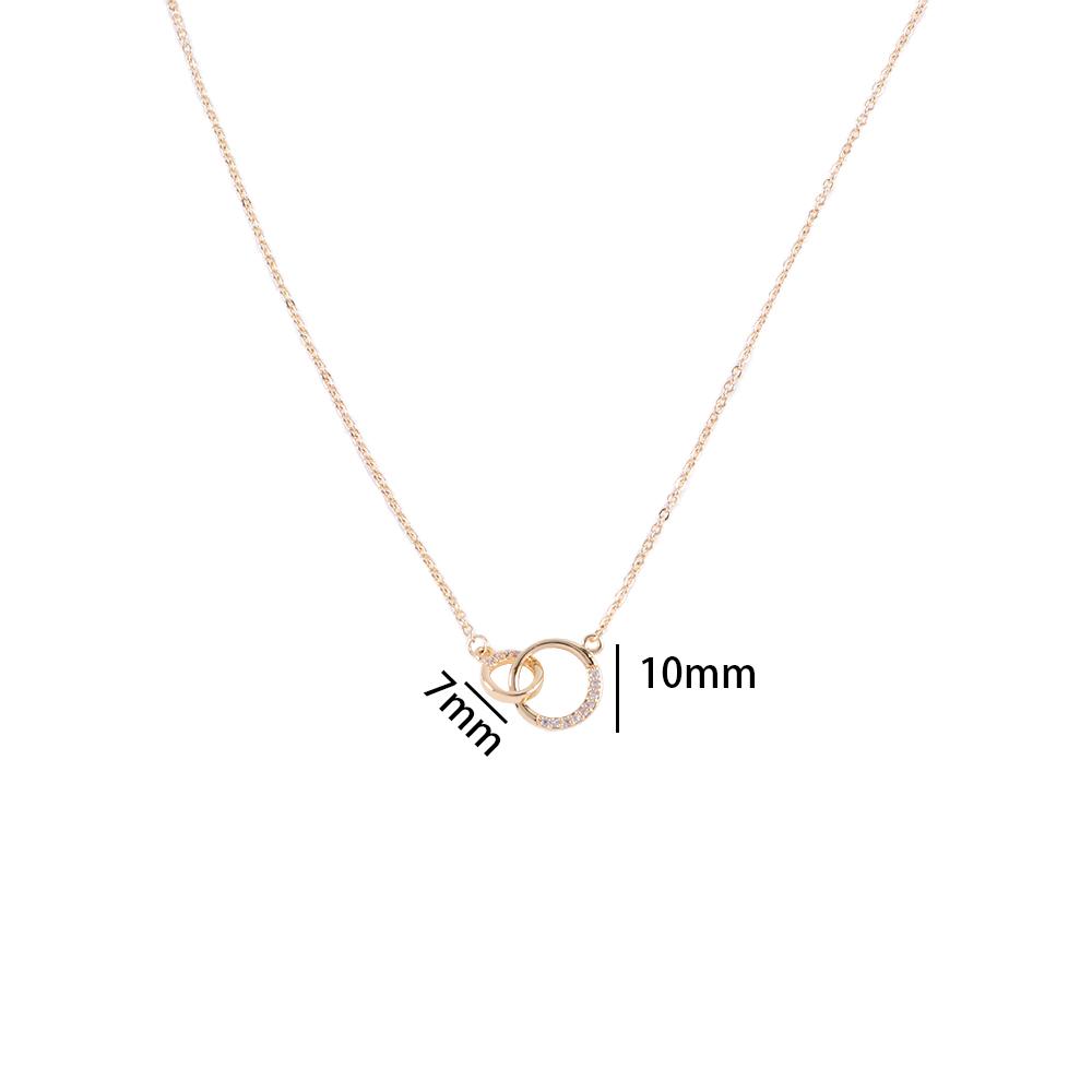 Round Double Circle Silver Color Gold Color Pendants Necklaces Jewelry Clavicle Chains Choker