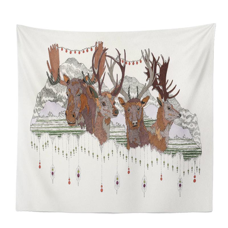 Home Decoration New Year's Eve Party Christmas Print Tapestry Background Suitable for Wall Decor Backdrop Fabric Tapiz Navideño