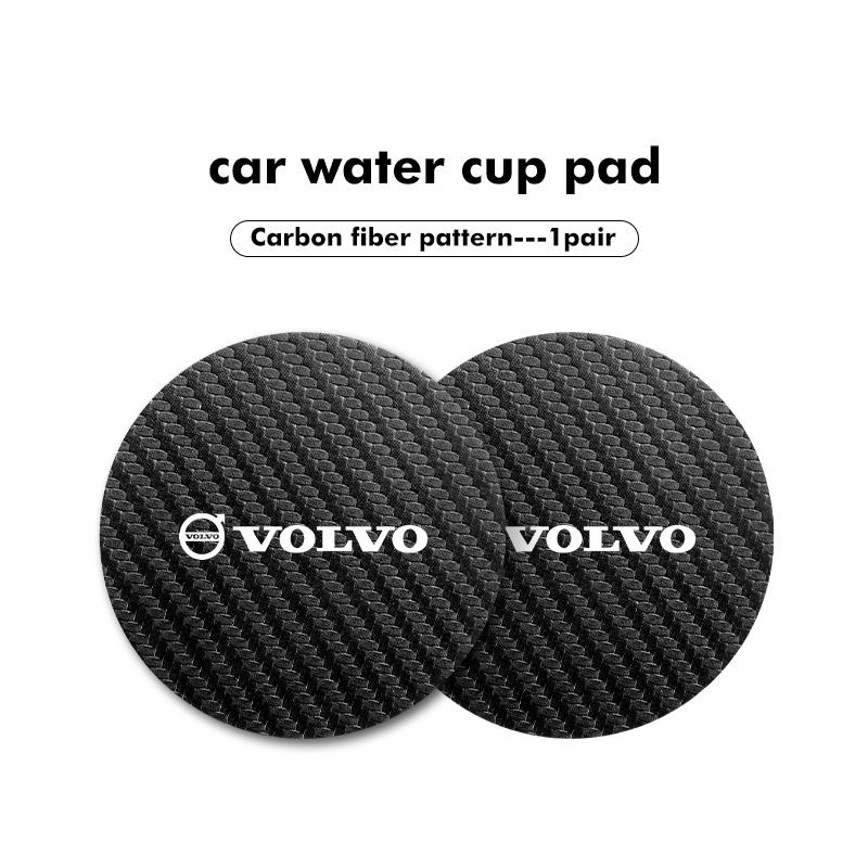 For Volvo 2pcs Suede Car Coaster Water Cup Drink Holder Anti-Slip Pad XC90 V90 V60 XC60 S80 S60 S90 C40 XC40 V70 XC70