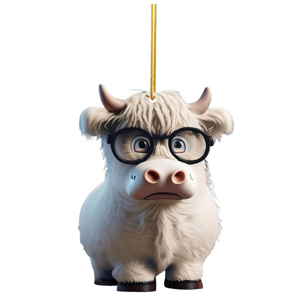 Kreskówkowa Krowa Uroczy Wiszący Wisiorek Dekoracja Domowego Drzewka Bożonarodzeniowego Wisiorek do Samochodu Kreatywne Akcesoria Dekoracyjne Świąteczne Prezenty Urodzinowe