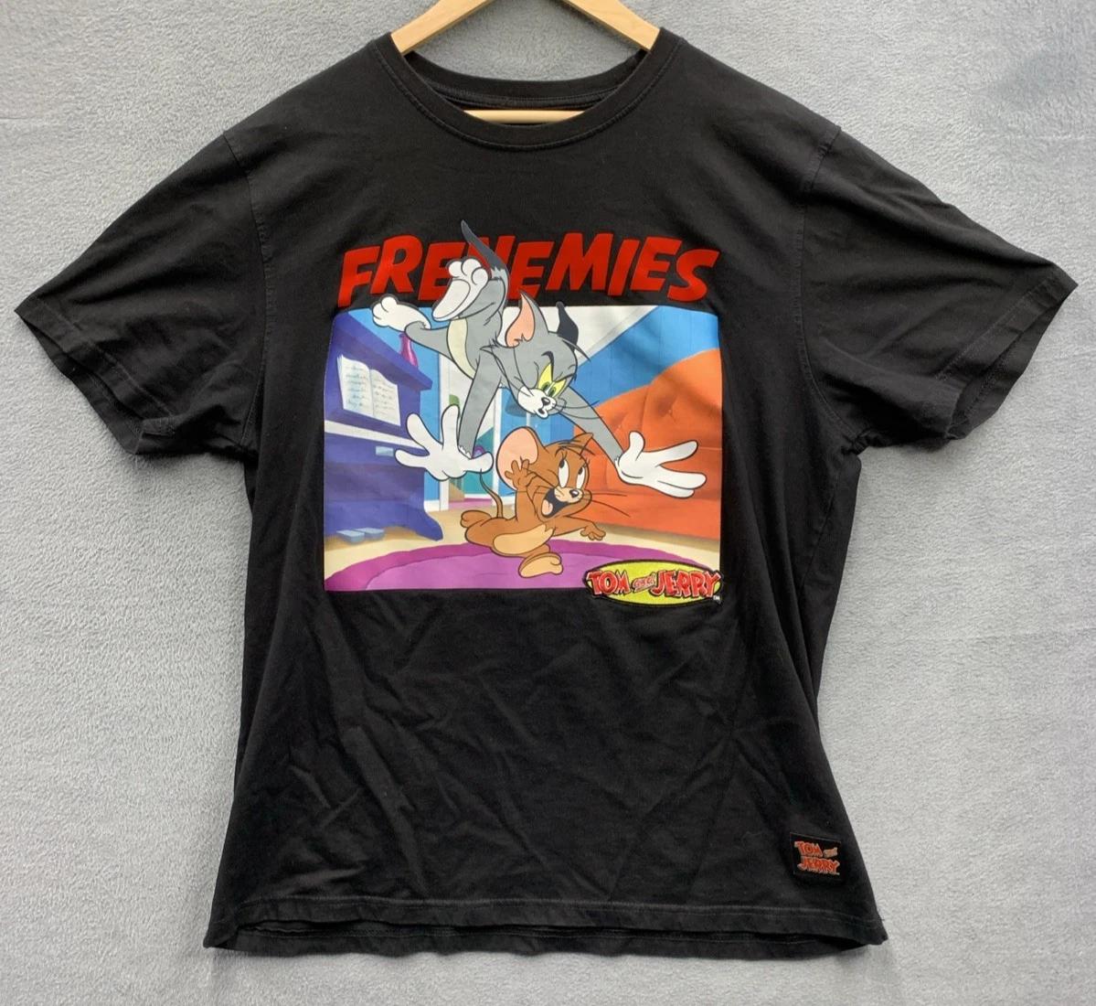 

Tom and Jerry Graphic Tee T-Shirt Men s Size 2XL Black Crew Neck 100% Cotton M