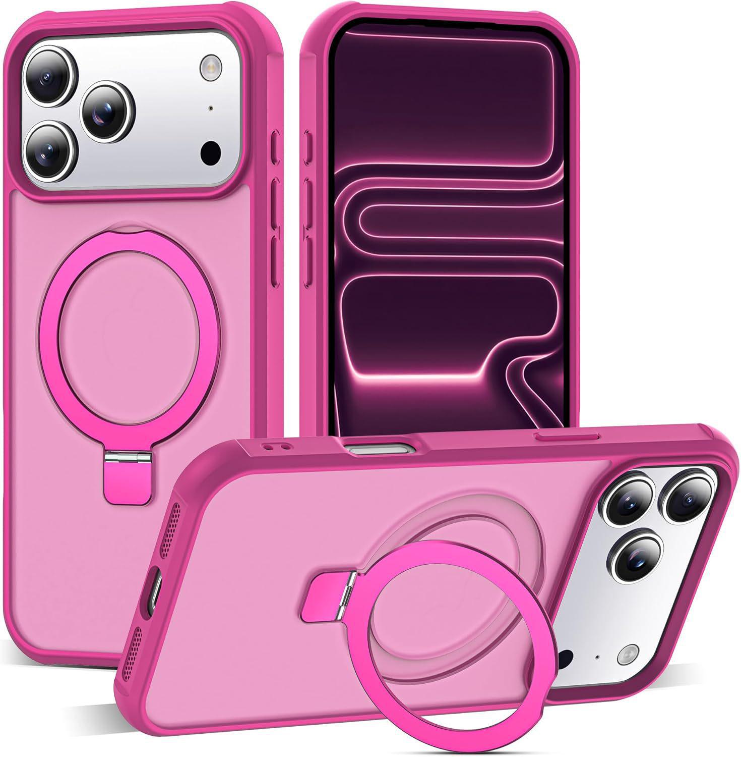 

iPhone 17 Pro Max Protective Magnetic Pivot Case, Apple 16E Matte Anti-Drop Cover 15Plus