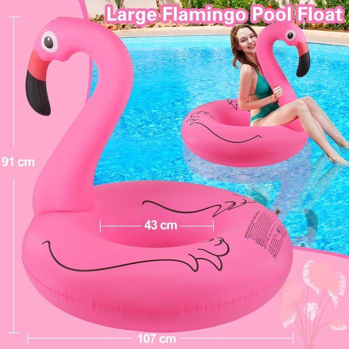 Flotador hinchable piscina adulto - CT258W - Flamenco rosa - PVC 0,35 mm - Diámetro 107 cm