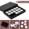 15Pcs Compact 3Cm Square Jewelry Storage Boxes With Clear Covers And PU Padding For Secure Gems Protections