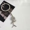Stickman Comparing Heart With Middle Finger Keychain Zinc Alloy Key Ring Student Bag Car Pendant Gift For Family Friends