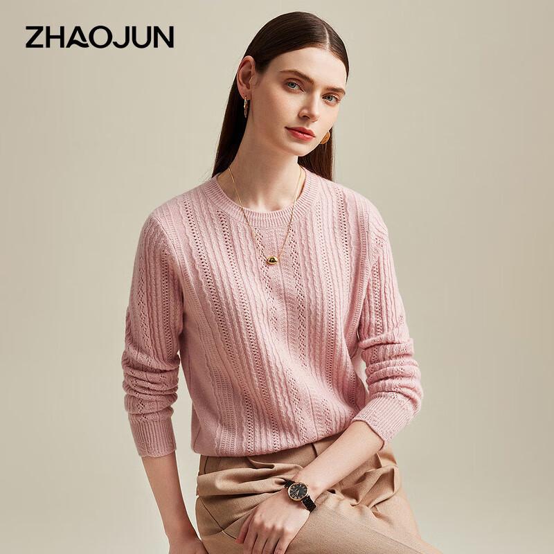 

Women s Thickened Round Neck Cable Knit Cashmere Sweater L