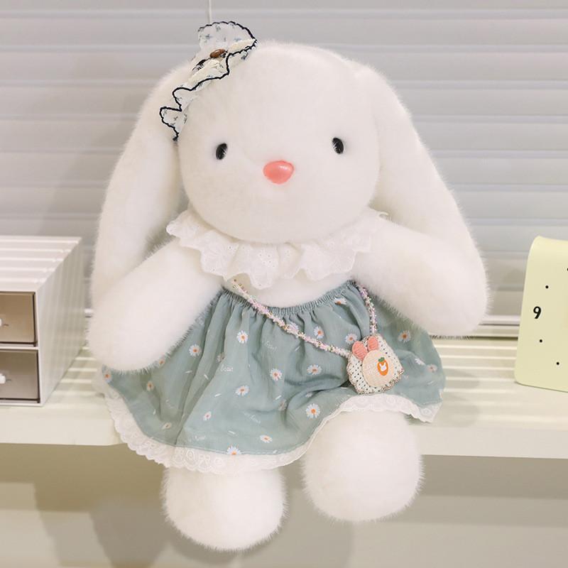 Plüsch-Hasenpuppe mit Kleid Weiche Baumwollfüllung für Kinder und Teenager Geschenk