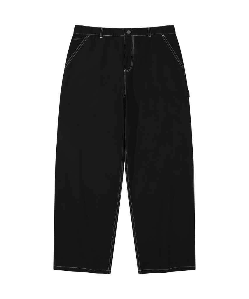 Treasure Flame Stitch Carpenter Pants Black