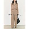 Spring New Women clothes Stripe Long sleeve Lapel Shirts 9479265 Stripe Pajamas Style Pants 9479264