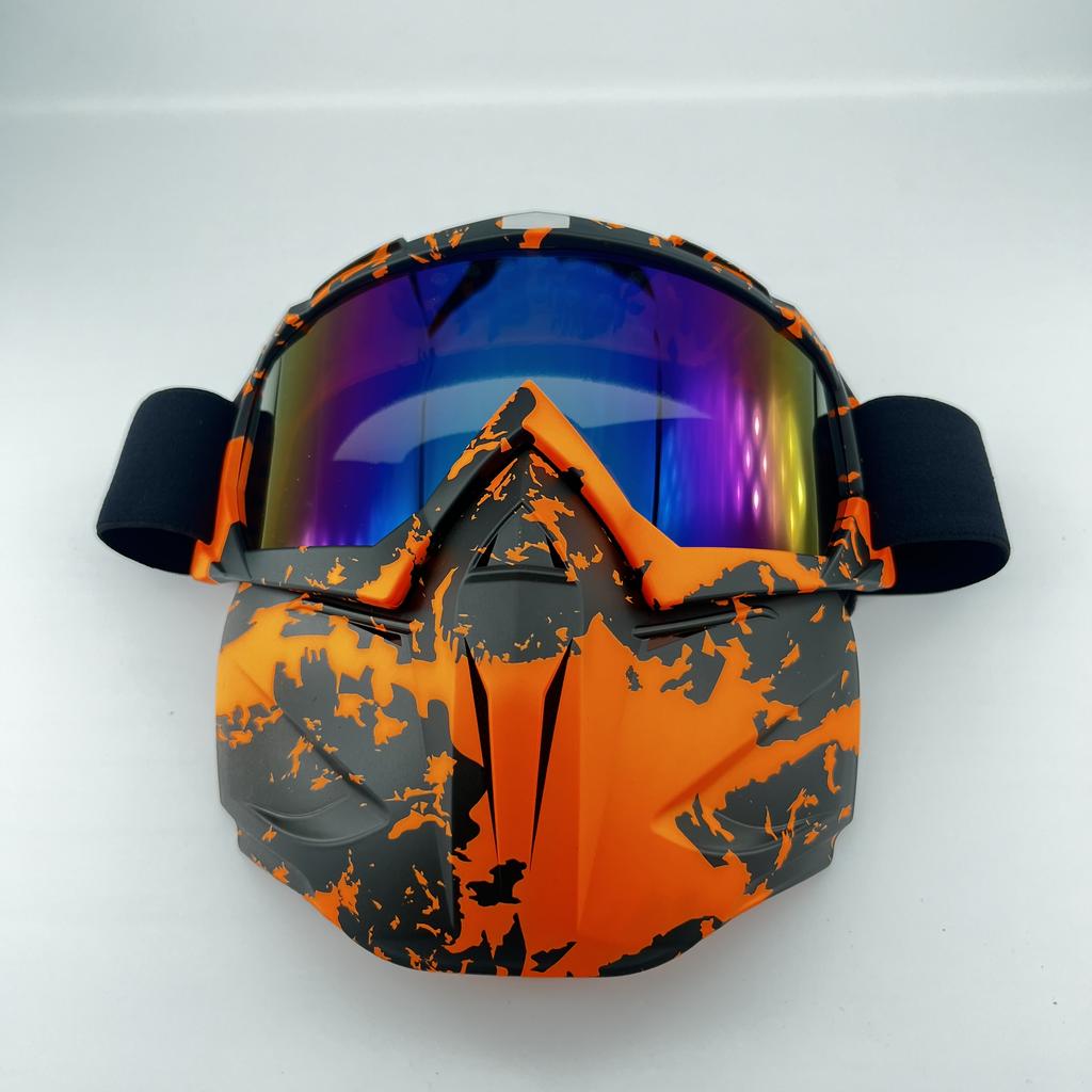 Windproof Outdoor Mask Glasses Men Off-road HD Lens MX MTB ATV Anti-Fog Full Face Protection Tactical Helmet Mask Adjustable
