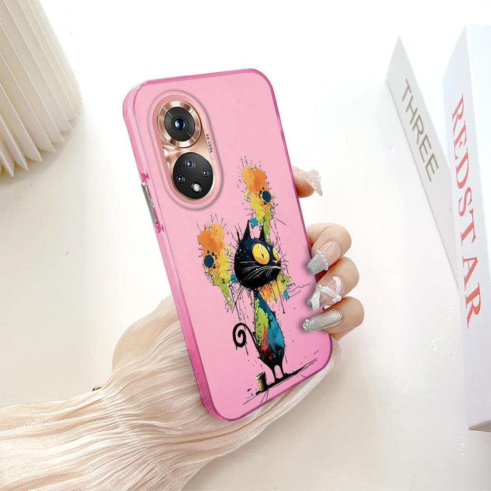 

Раскрашенный узор, разноцветный, серебристый, двусторонний твердый корпус, противоударный противоударный чехол для телефона для Huawei Honor Infinix Tecno iPhone Huawei Nova 11 темно-розовый