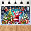Santa Claus Background Cloth - Photography Background Suitable for Holiday Parties Birthdays and Outdoor Celebrations