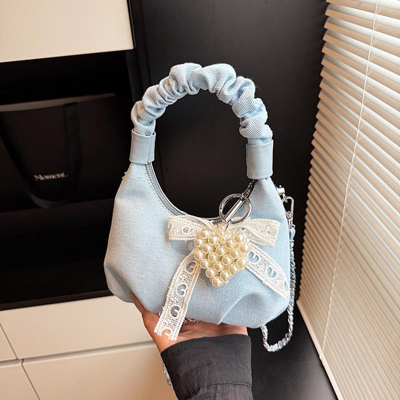 Urban Minimalist Pu Clutch Bag With Chain Shoulder Strap And Pleated Handle For Daily Use