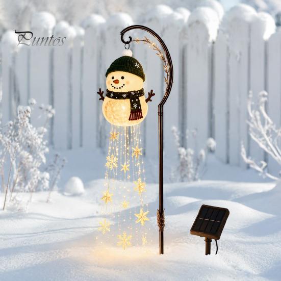 Creative Outdoor Lighting for Home Solar Snowman Water Fountain Garden Light, Glowing Yard Lamp with Magic Unique Gifts Lovers Effect, Resin