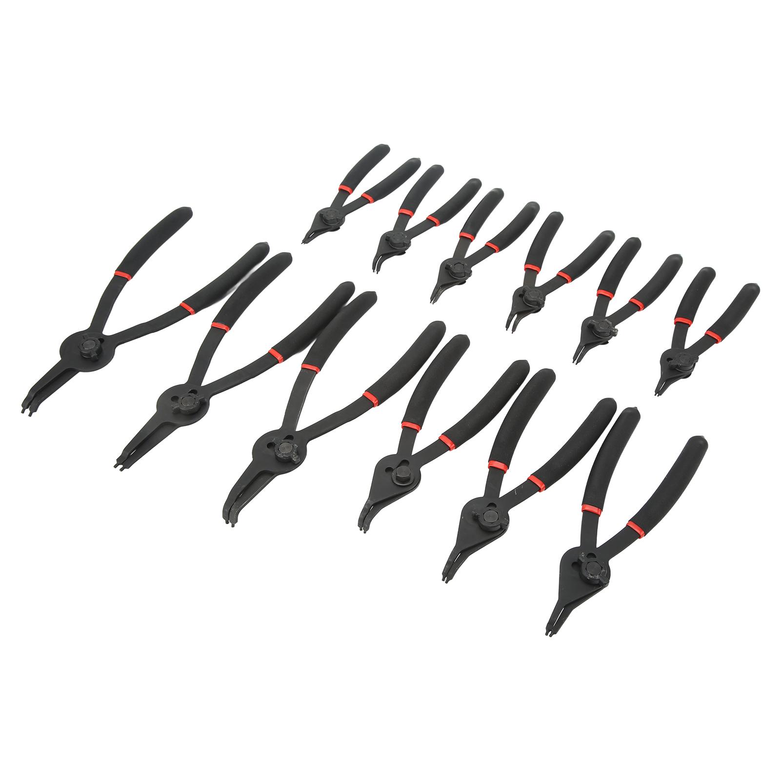 12PCS External Snap Ring Pliers Universal Deep Access Comfortable Handle for Removing and Installing