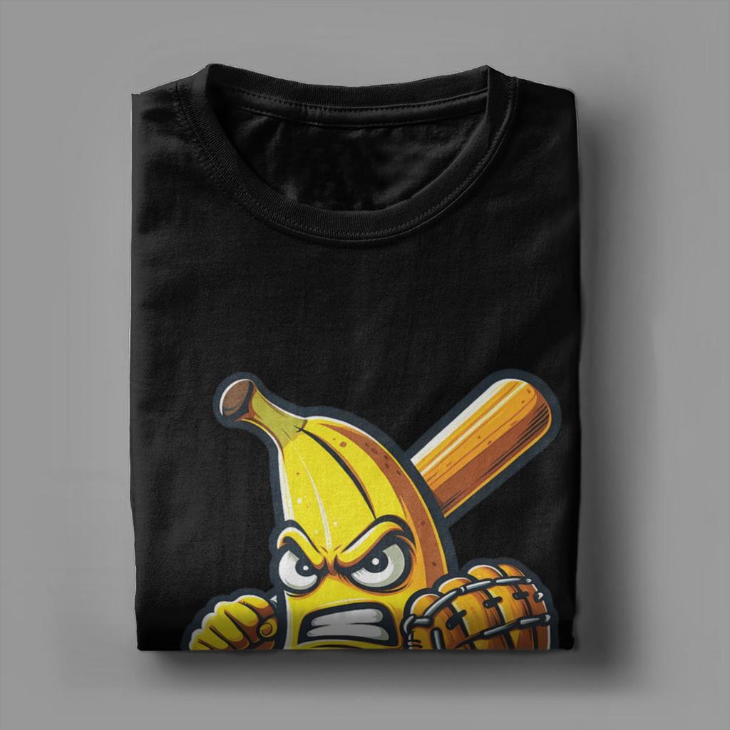 Banana Funny Baseball Unisexs T Shirt  Vintage Tees Short Sleeve O Neck TShirts Cotton Plus Size Clothes
