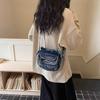 New Cute Cat Ears Denim Mini Crossbody Bag Women Casual Simple Shoulder Bag Fun Coin Pouch Travel Outdoor Y2K Small Wallet Purse