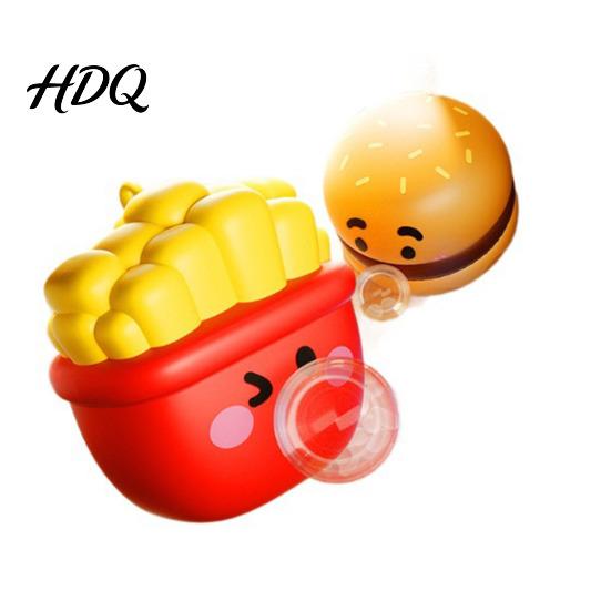 Toddler Stress Relief Toy Fast Food Bubble Popping Cartoon Hamburger French Fries Ice Cream Drumstick Cola Squeeze Office Worker Gift
