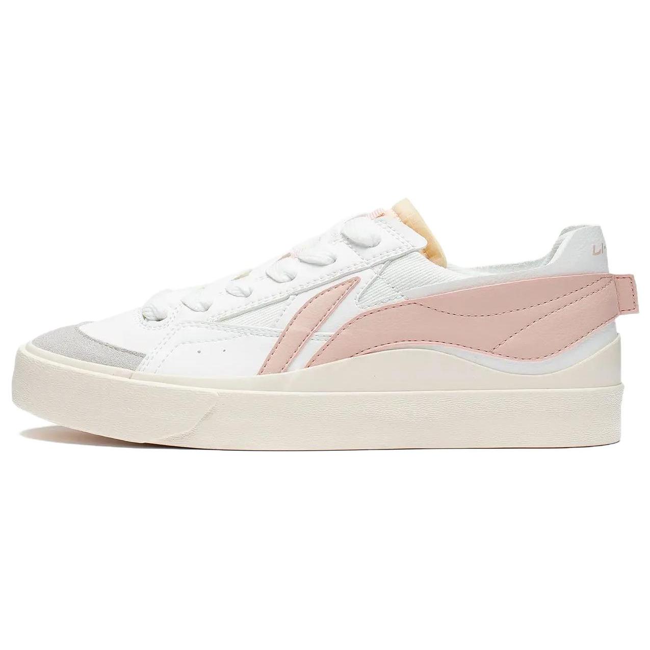 

new LiNing Mu Mu Mume Slip Resistant Cushioning Low Top Skateboard Shoes Women s White Pink 40