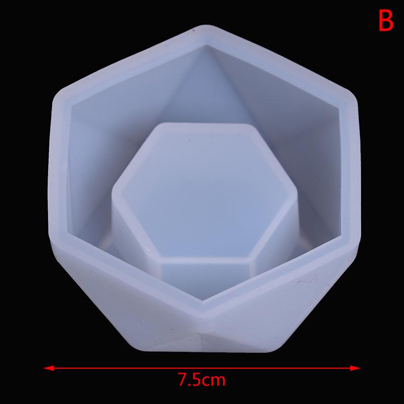 Geometric Diamond Shaped Surface Succulent Plant Flower Pot Silicone Mold B