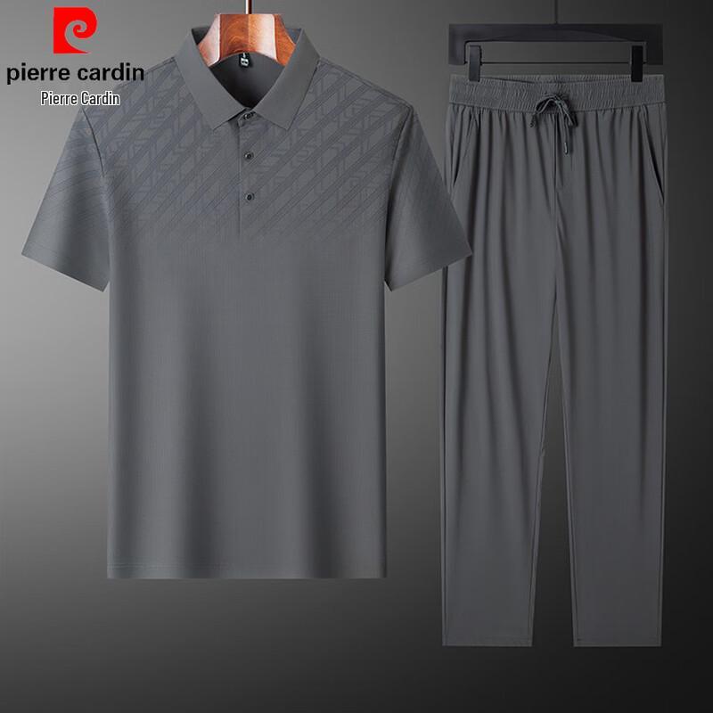 

Pierre Cardin Men s Ice Silk Cooling Short-Sleeve T-Shirt & Pants Set L